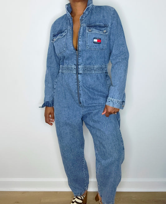 Vintage Tommy Jeans classic denim jumpsuit size XL