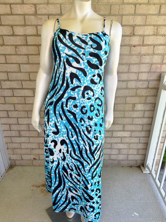 Zebra Maxi dress / sequin shawl