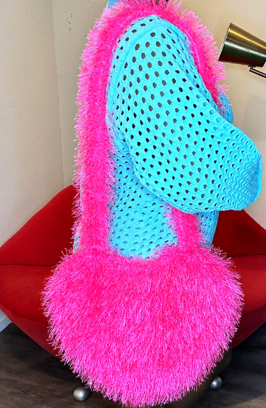 Oversized heart furry bag