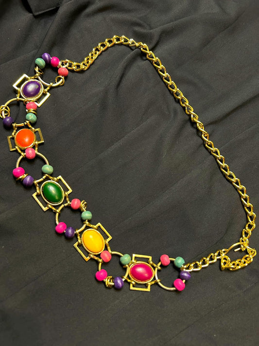 Vintage multicolor chain belt