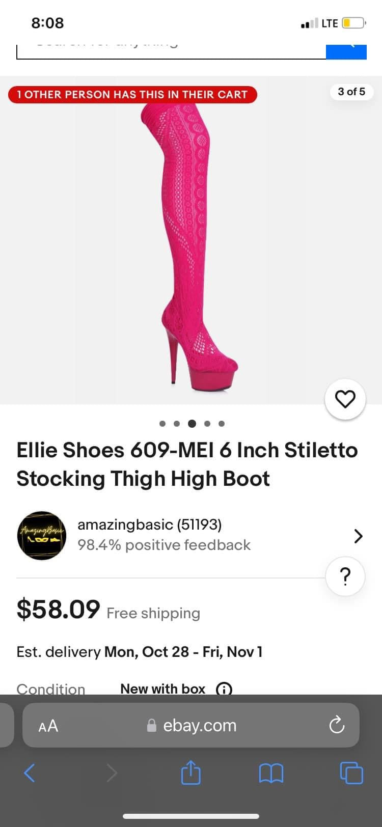 Ellie thigh high boots size 10 (new condition )