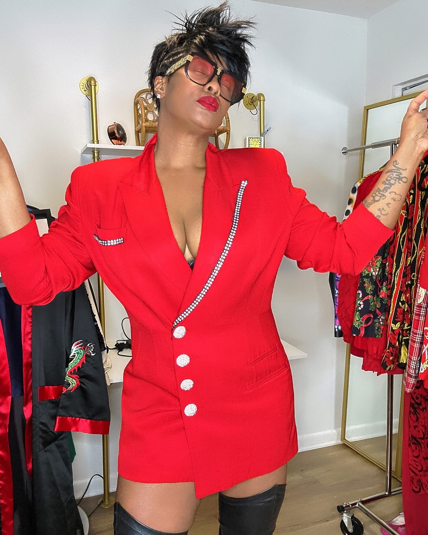 Vintage red blazer (fits up to medium/large)