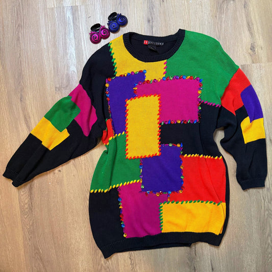 IB Diffusion colorblock gem sweater